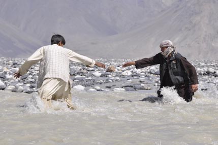 Afghan river crossing