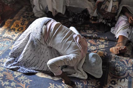 Woman prostrating