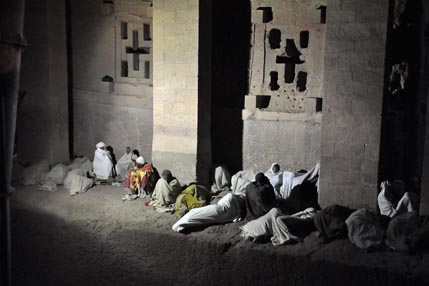 Pilgrims sleeping